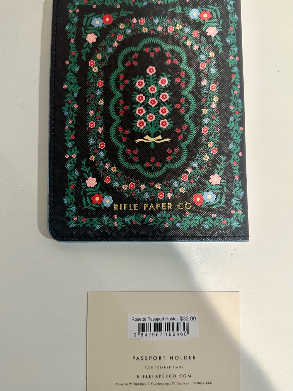Rifle Paper Co. Black Floral Passport Holder - Picture 4 of 7